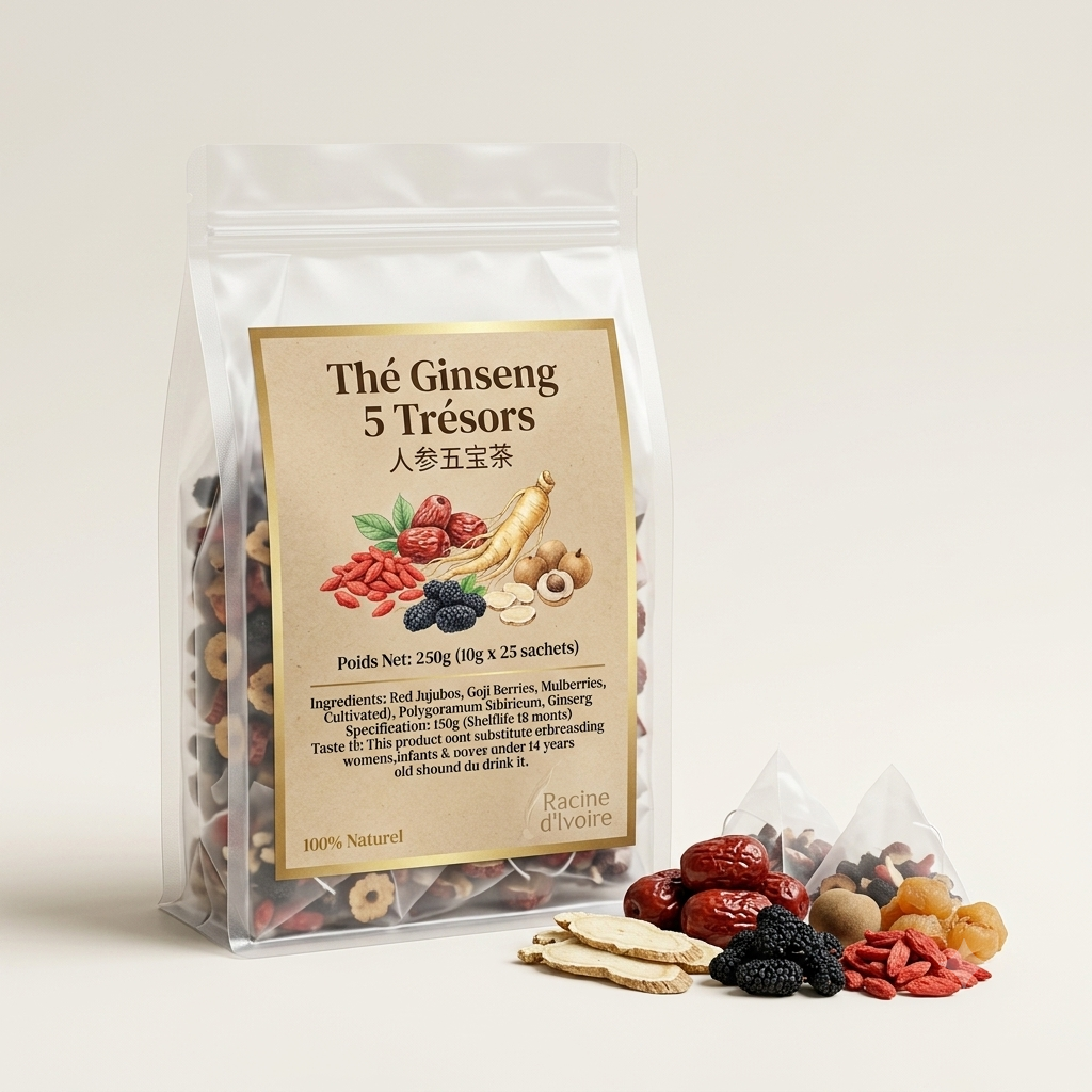 Thé Ginseng 5 Trésors — Infusion Bien-être Naturelle