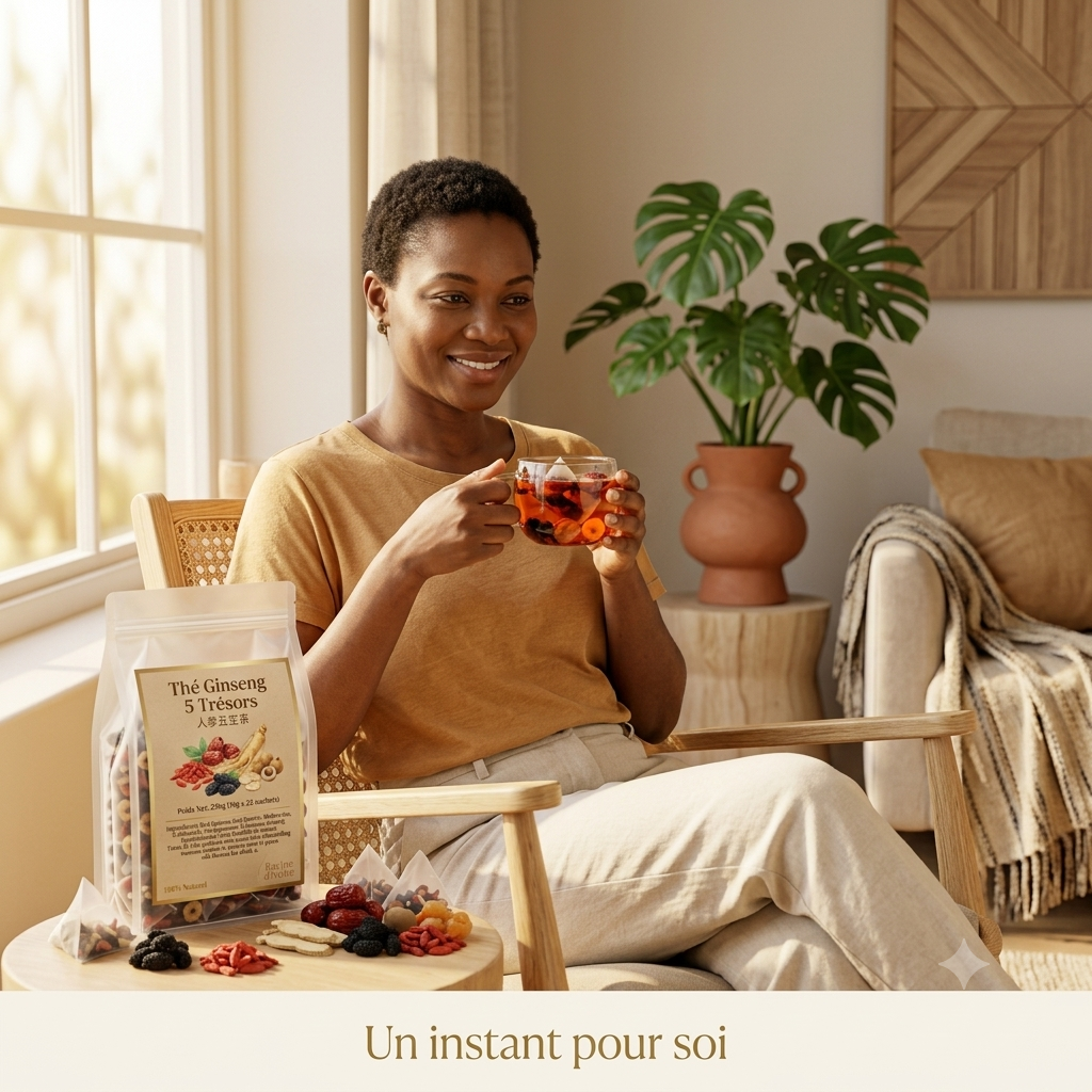 Thé Ginseng 5 Trésors — Infusion Bien-être Naturelle
